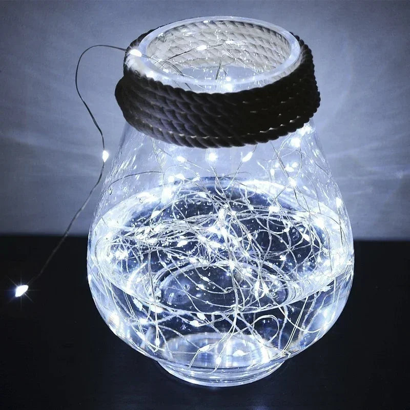 LED Fairy Lights Battery Operated | Waterproof Silver Wire Firefly Starry Lights