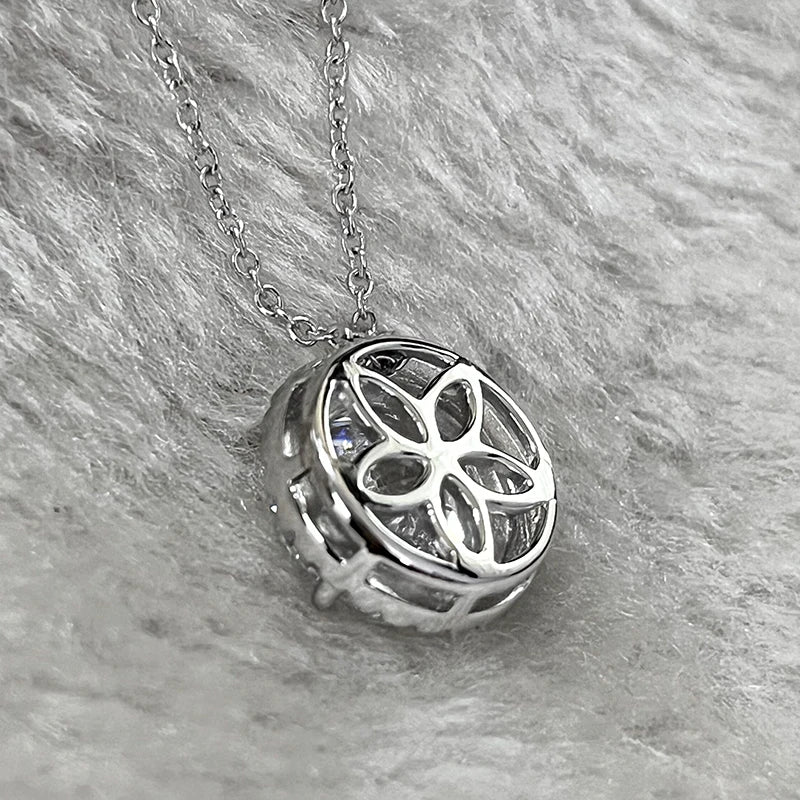 Joyce Jelly S925 Sterling Silver Moissanite Necklace – 5CT 11mm Coloured Gemstone Pendant