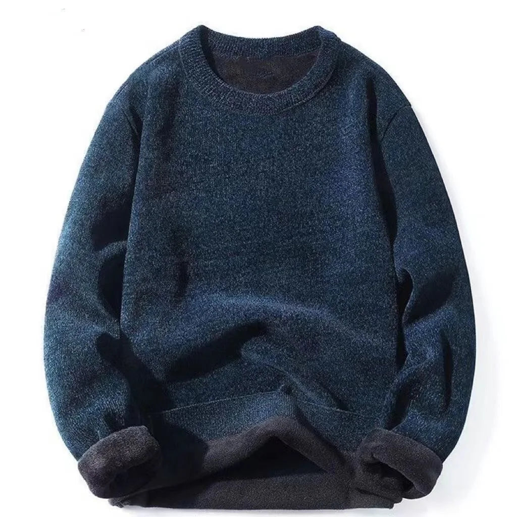 Men's Wool Blend Pullover Sweater – Warm O-Neck Knit Jumper
