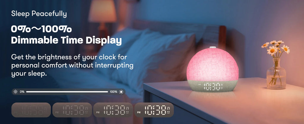 Wake Up Light Sunrise Alarm Clock — Sunset Simulation, White Noise, FM Radio & Dimmable RGB Night Light