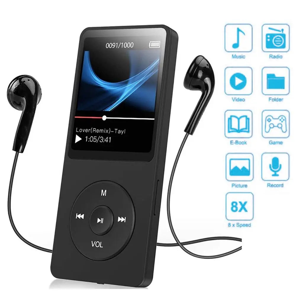 Bluetooth MP3 MP4 Lossless Music Player – FM Radio, Voice Recorder & E-Book Reader