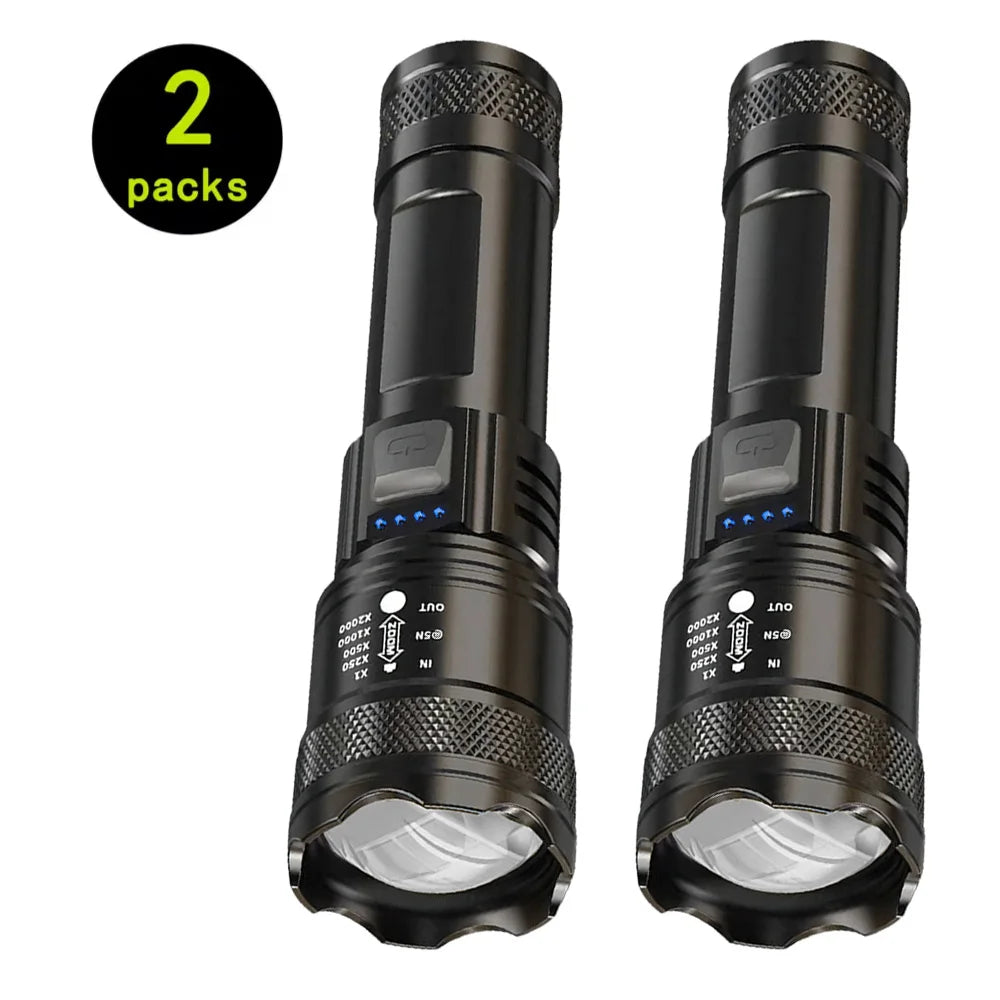 Super Bright Flashlight USB Rechargeable LED Long Range---