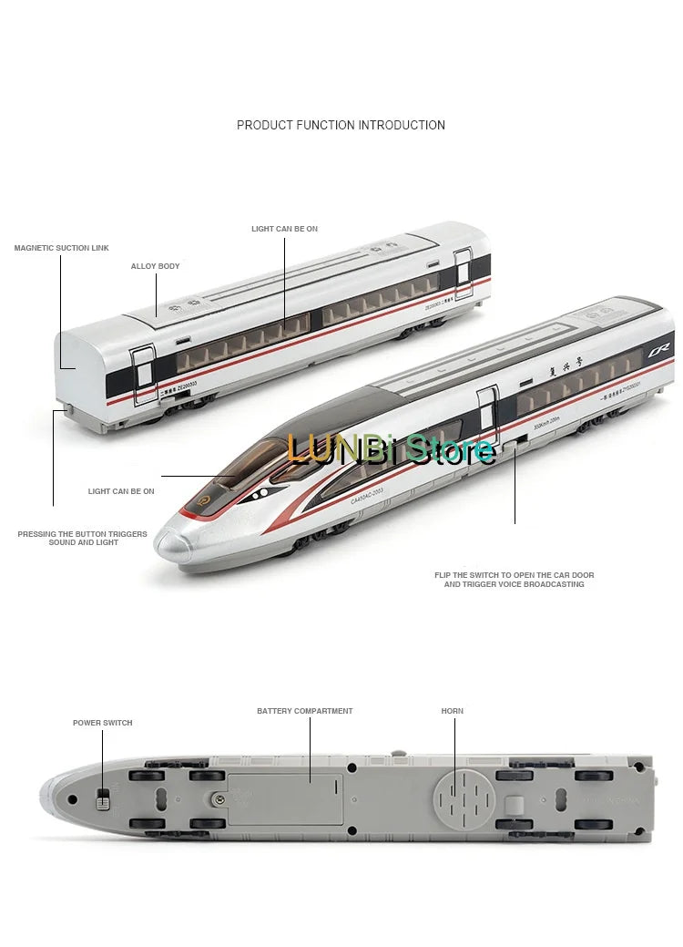 1:87 High Speed Train Die-Cast Model with Lights & Sound