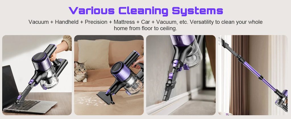 SuXiangVac 10-in-1 Cordless Stick Vacuum Cleaner | 55kPa 500W | HEPA Filter | LED Display | 45 Min Runtime