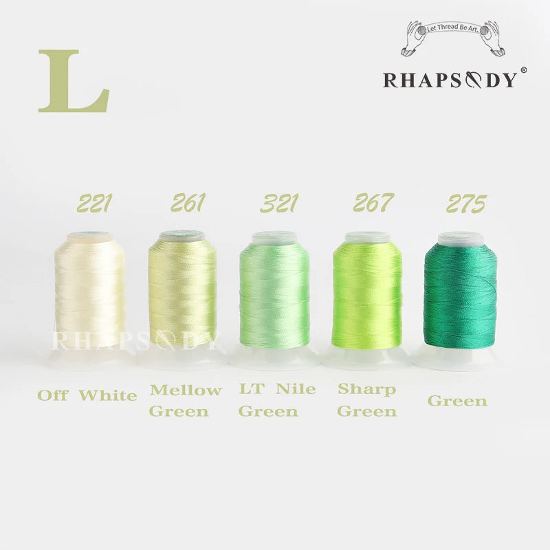 40wt Polyester Embroidery Thread | 500m Filament Spools | 5-Pack