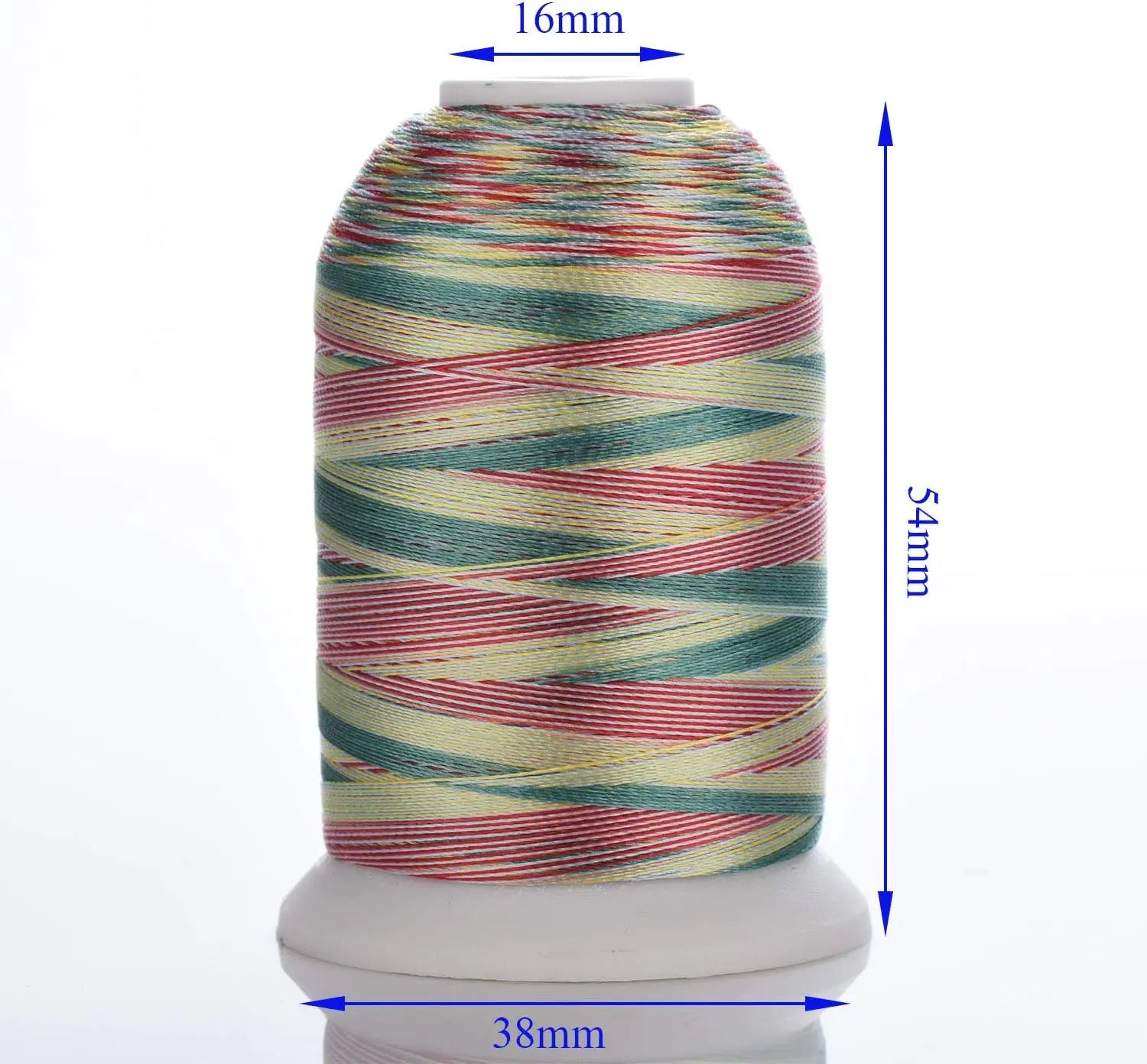 12 Variegated Colour Polyester Embroidery Thread | 40wt | 1000m Spools | 12-Pack