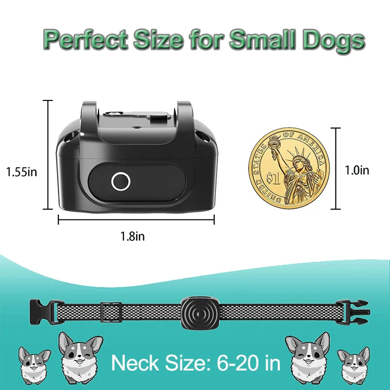Anti Bark Collar for Dogs – Ultrasonic Vibration Training Collar with IP67 Waterproof & USB Rechargeable