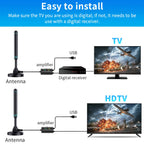 4K HD TV Antenna 500 Mile Long-Range Amplified Digital Antenna DVB-T2 Indoor Outdoor