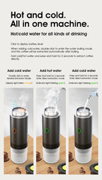 DENOKIN 3-in-1 Portable Espresso Coffee Machine — Capsule, Pod & Ground Coffee | Travel,- Camping & Home