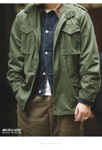 Retro M65 Jacket for Men – Green Outdoor Windbreaker