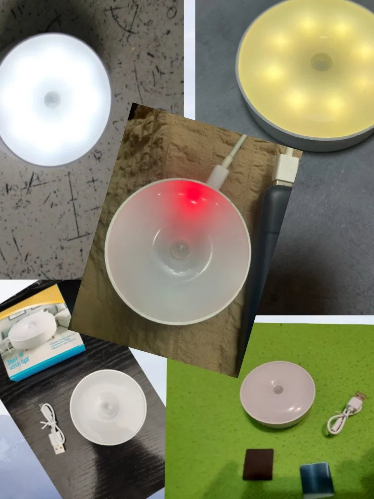 Wireless Motion Sensor Night Light – USB Rechargeable LED Puck Light