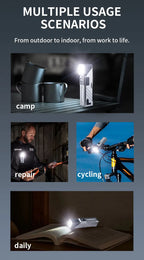 GUIG KH-T130 Multifunctional Rechargeable LED Torch – Digital Display, RGB Side Light, USB-C