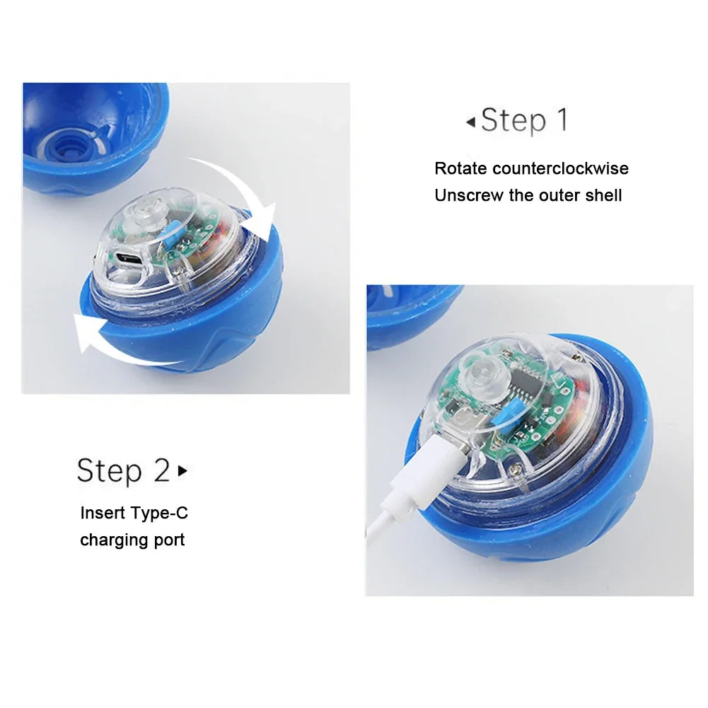 Interactive LED Rolling Dog Ball Toy – Auto-Moving & Rechargeable