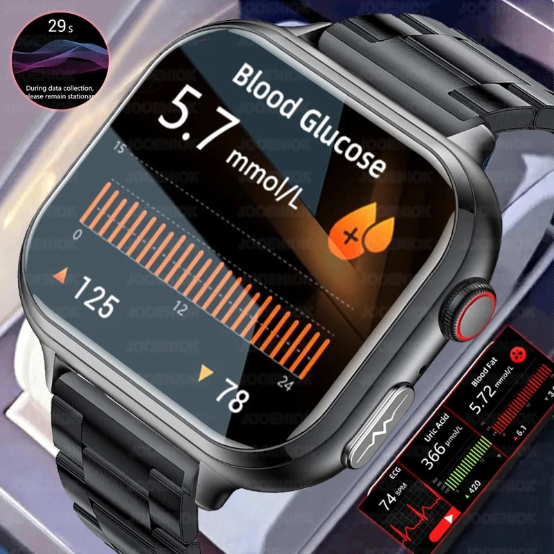 Medical Grade ECG & PPG Smart Watch | Blood Sugar, BMI, Uric Acid & Bluetooth Calling