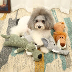 Animal Plush Squeaky Dog Toy – Bite-Resistant Lion, Wolf & Elephant | Small & Medium Dogs