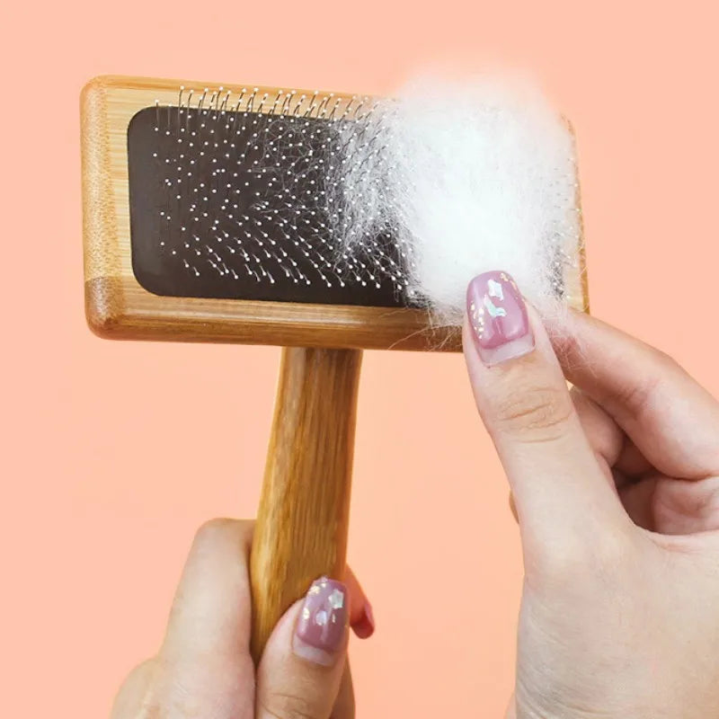 Wooden Dog & Cat Grooming Brush – Detangling Comb & Massage | Small, Medium, Large