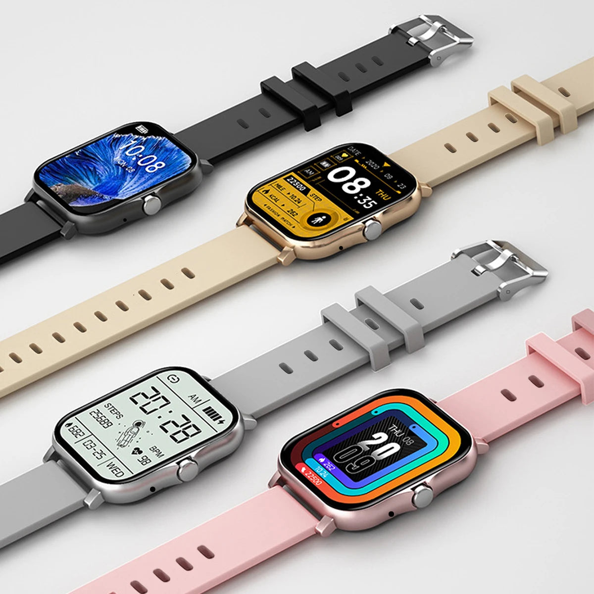 see the diffrent watch straps rather than the metaic bans