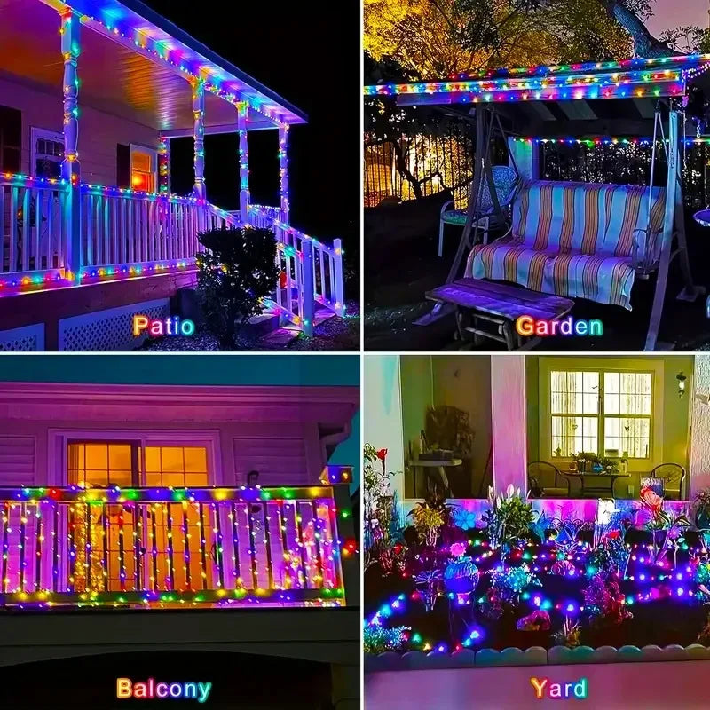 Solar Copper Wire Fairy Lights – IP65 Waterproof, Auto On/Off, 8 Modes