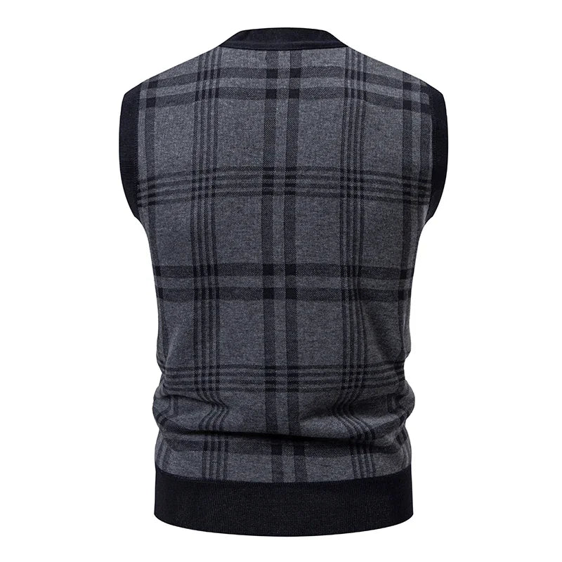 Men's Knitted Wool Vest Cardigan