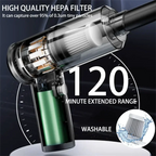 High-quality HEPA filter with extended range and washable feature on a dark background