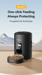 ROJECO 2L Automatic Pet Feeder – Smart Timed Cat & Dog Food Dispenser (Button & WiFi Versions)