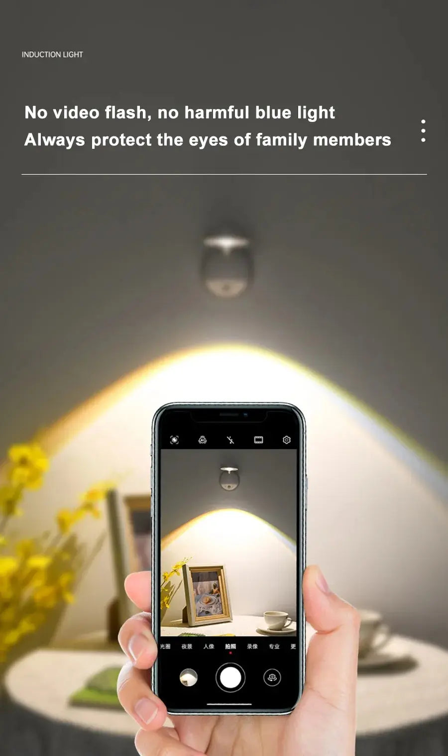 Wireless USB LED Motion Sensor Night Light – Wall Lamp for Bedroom & Living Room