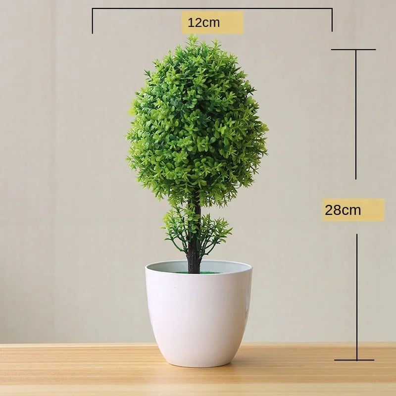 Artificial Plants Potted Bonsai Green Small Tree Plants