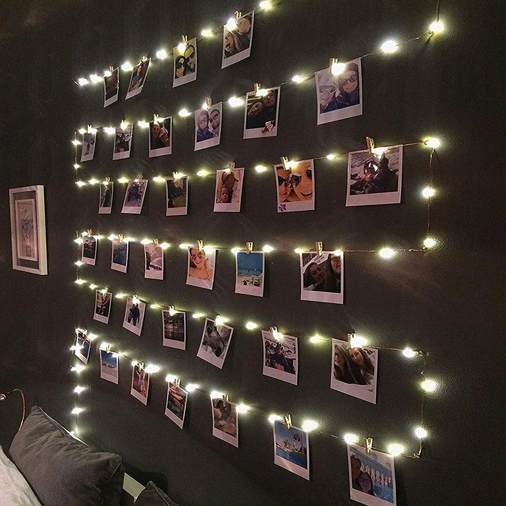 LED Fairy Lights with Photo Clips | USB or Battery Powered | White & Warm White