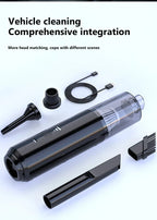 Vehicle cleaning tool with attachments on a white background