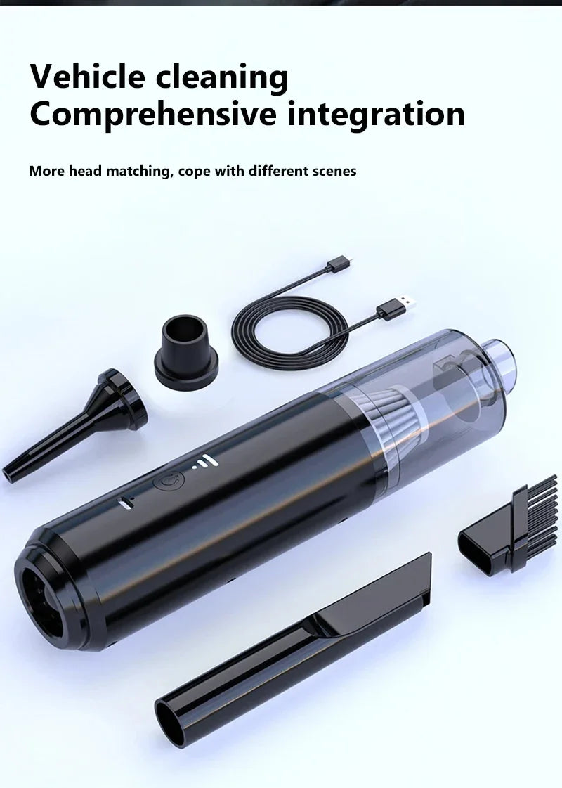 Vehicle cleaning tool with attachments on a white background