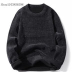 Men's Wool Blend Pullover Sweater – Warm O-Neck Knit Jumper