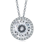 Joyce Jelly S925 Sterling Silver Moissanite Necklace – 5CT 11mm Coloured Gemstone Pendant