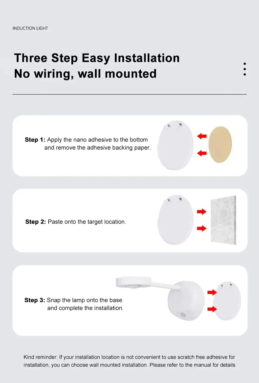 Wireless USB LED Motion Sensor Night Light – Wall Lamp for Bedroom & Living Room