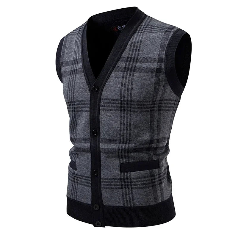 Men's Knitted Wool Vest Cardigan
