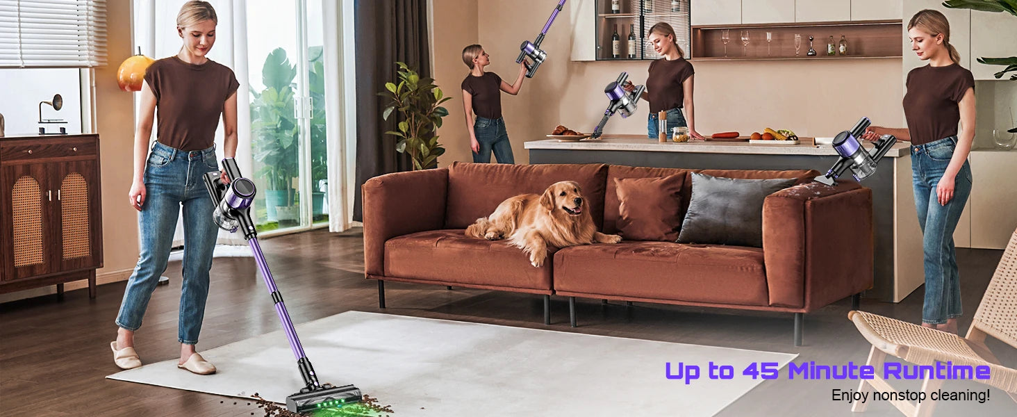 SuXiangVac 10-in-1 Cordless Stick Vacuum Cleaner | 55kPa 500W | HEPA Filter | LED Display | 45 Min Runtime