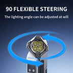 GUIG KH-T130 Multifunctional Rechargeable LED Torch – Digital Display, RGB Side Light, USB-C