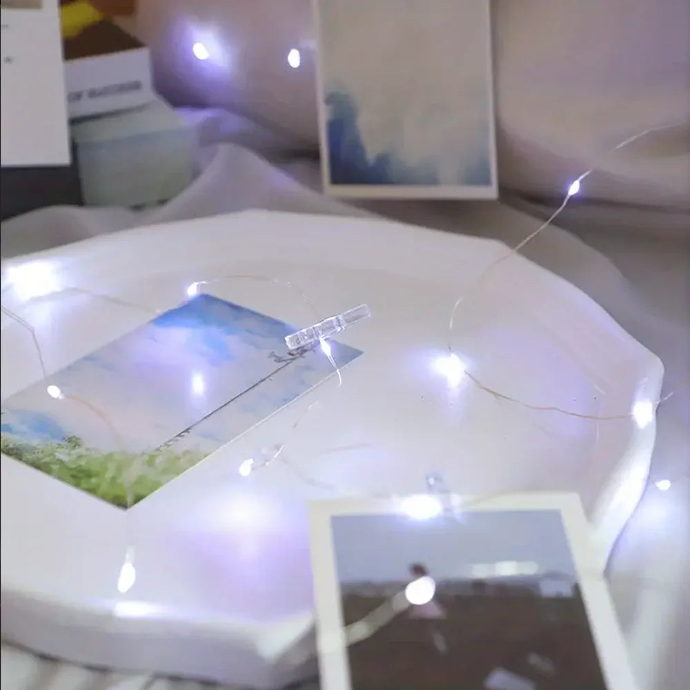LED Fairy Lights with Photo Clips | USB or Battery Powered | White & Warm White