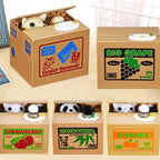 Animal Coin Stealing Piggy Bank | Kids Money Box — Cat & Panda Designs