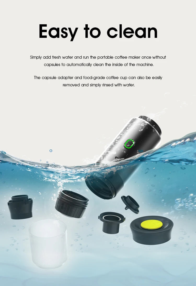 DENOKIN 3-in-1 Portable Espresso Coffee Machine — Capsule, Pod & Ground Coffee | Travel,- Camping & Home