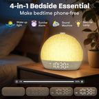 Wake Up Light Sunrise Alarm Clock — Sunset Simulation, White Noise, FM Radio & Dimmable RGB Night Light