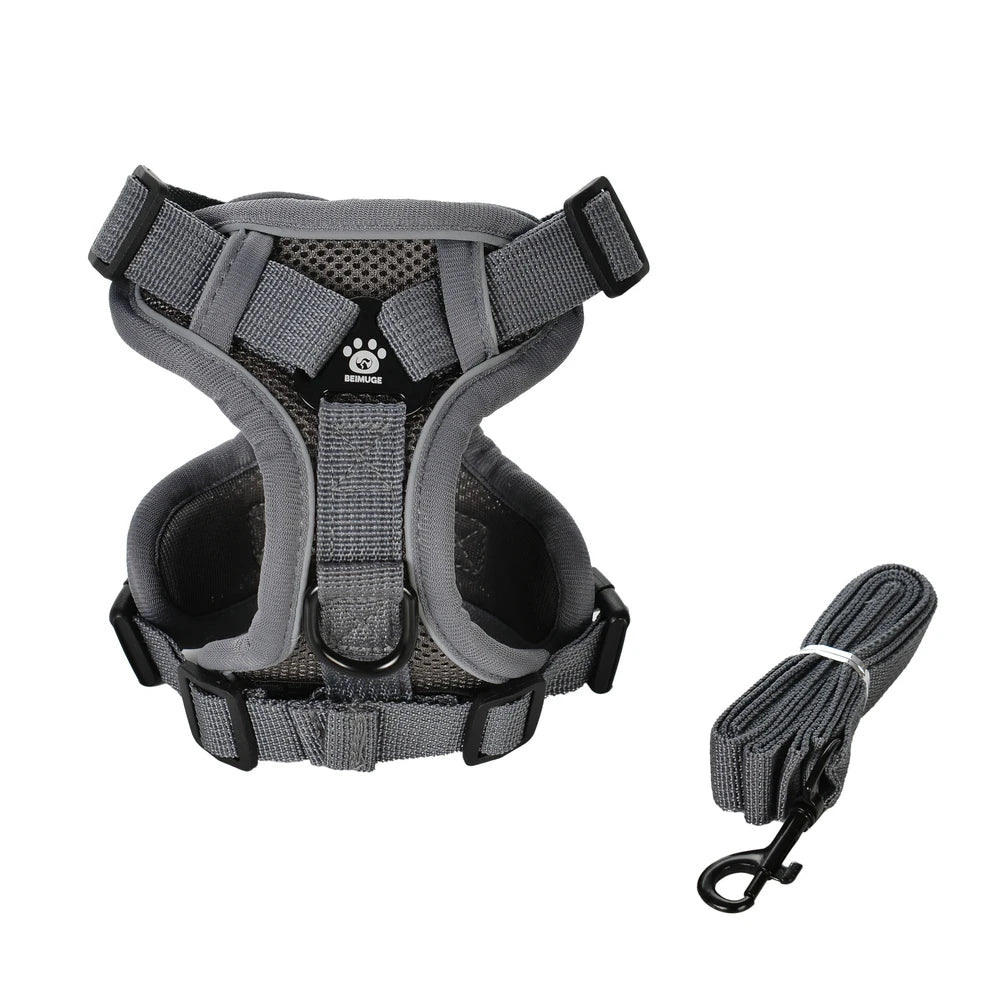 Reflective Dog Harness & Leash Set – Breathable Vest for Small & Medium Dogs and Cats-