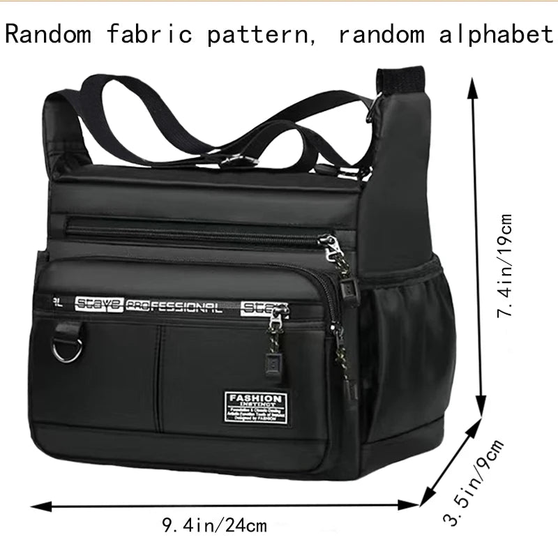Men's Business Crossbody Bag with Multi-Layered Pockets-
