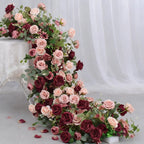Artificial Red Rose & Green Leaf Flower Ball / Flower Row