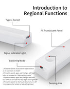 1-4Pcs Rechargeable PIR Motion Sensor LED Bar Light