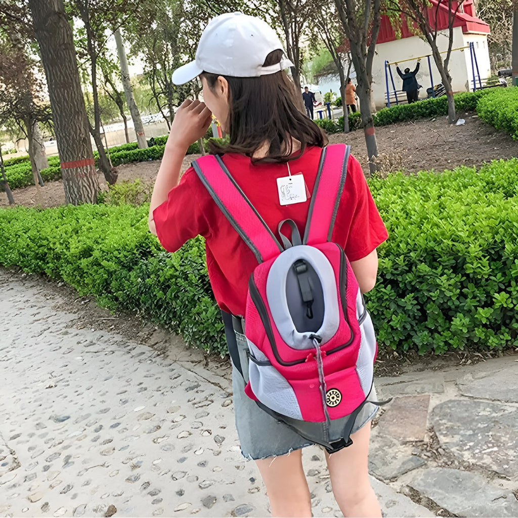 Breathable Pet Backpack Carrier – Front & Back Travel Bag with Safety Reflective Strips | S–L