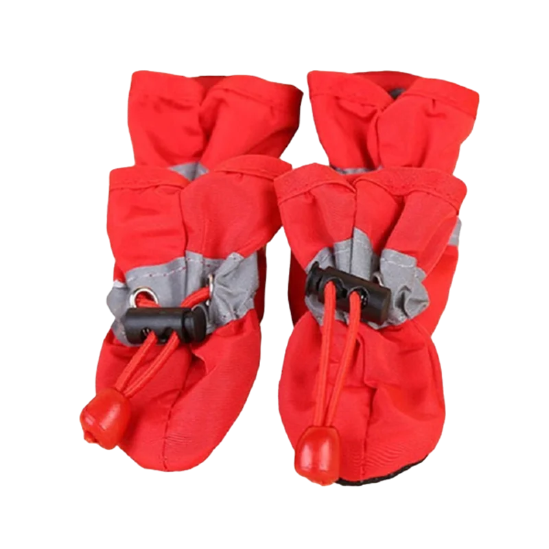 Waterproof Pet Dog Shoes – 4pcs/set | Anti-Slip Rain Boots for Small Dogs & Cats