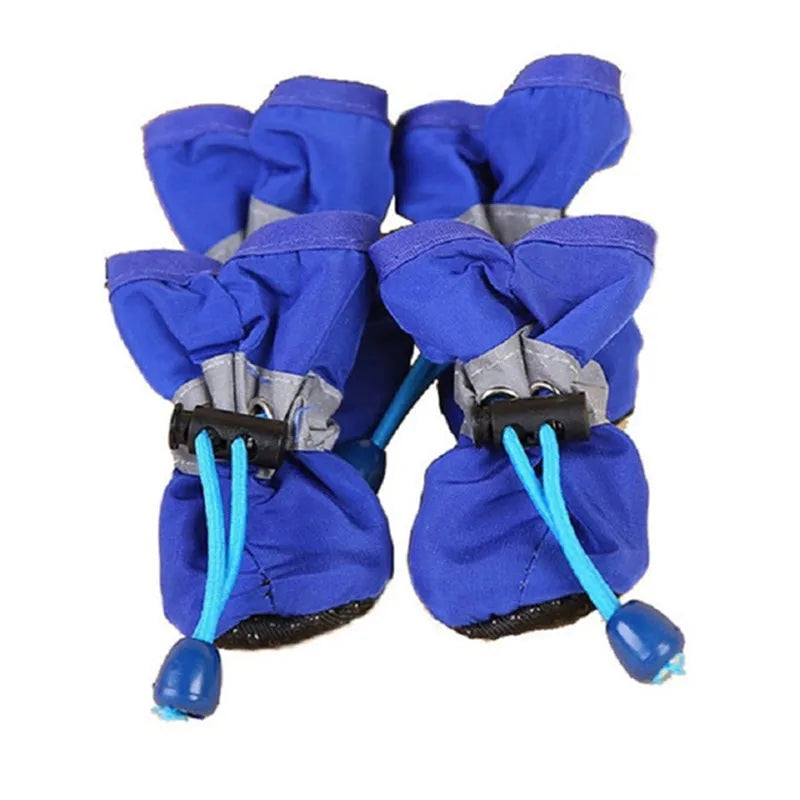 Waterproof Pet Dog Shoes – 4pcs/set | Anti-Slip Rain Boots for Small Dogs & Cats