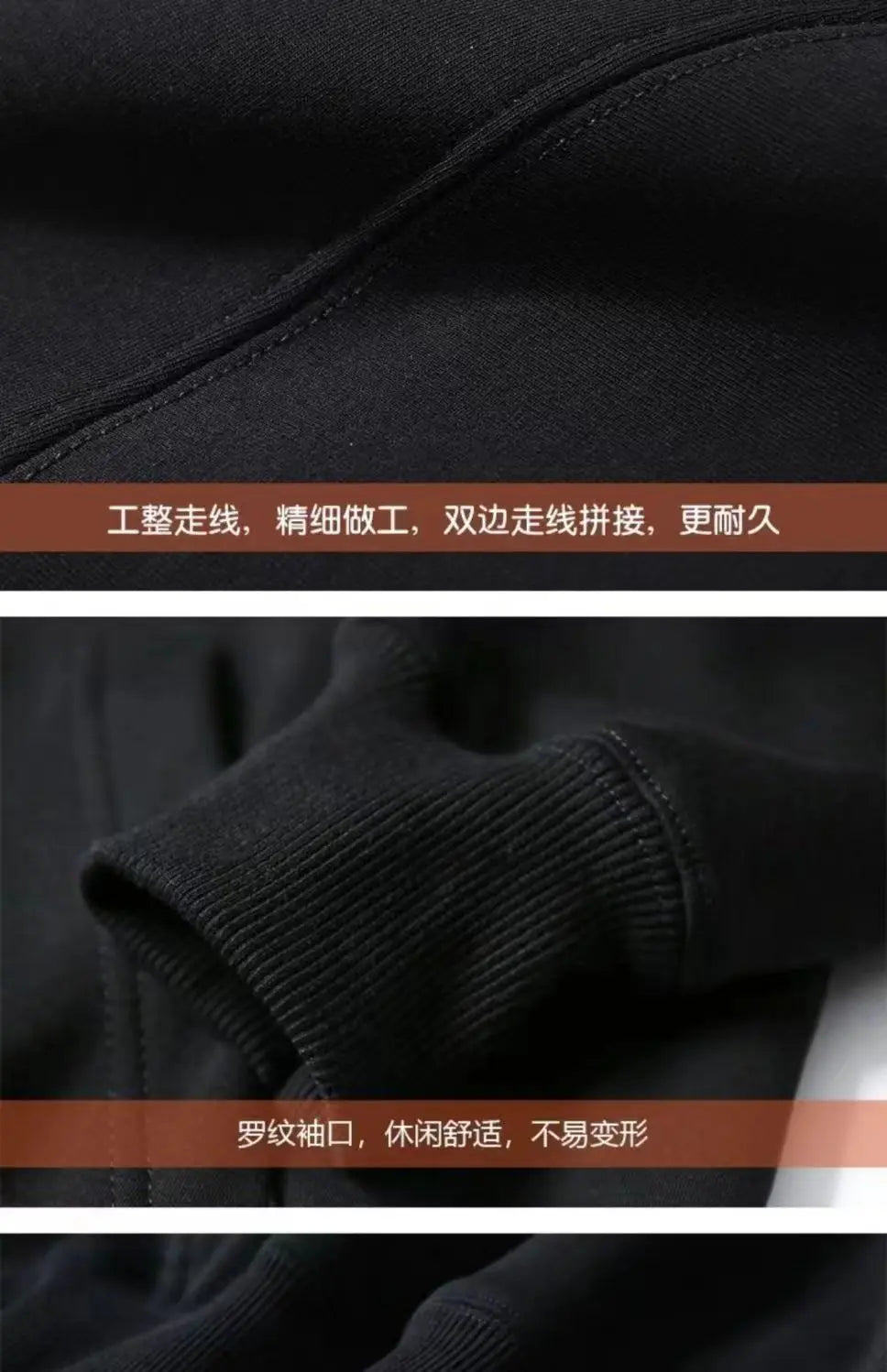 Men's Heavyweight Fleece Pullover Sweatshirt – Round Neck | Black & White | Autumn Winter-