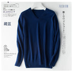 Men's Classic Cashmere Cotton Pullover Sweater – V-Neck & O-Neck