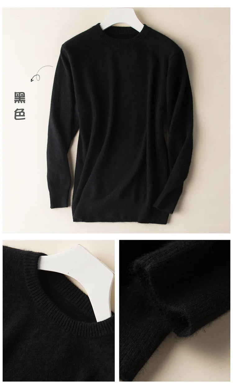 Men's Classic Cashmere Cotton Pullover Sweater – V-Neck & O-Neck